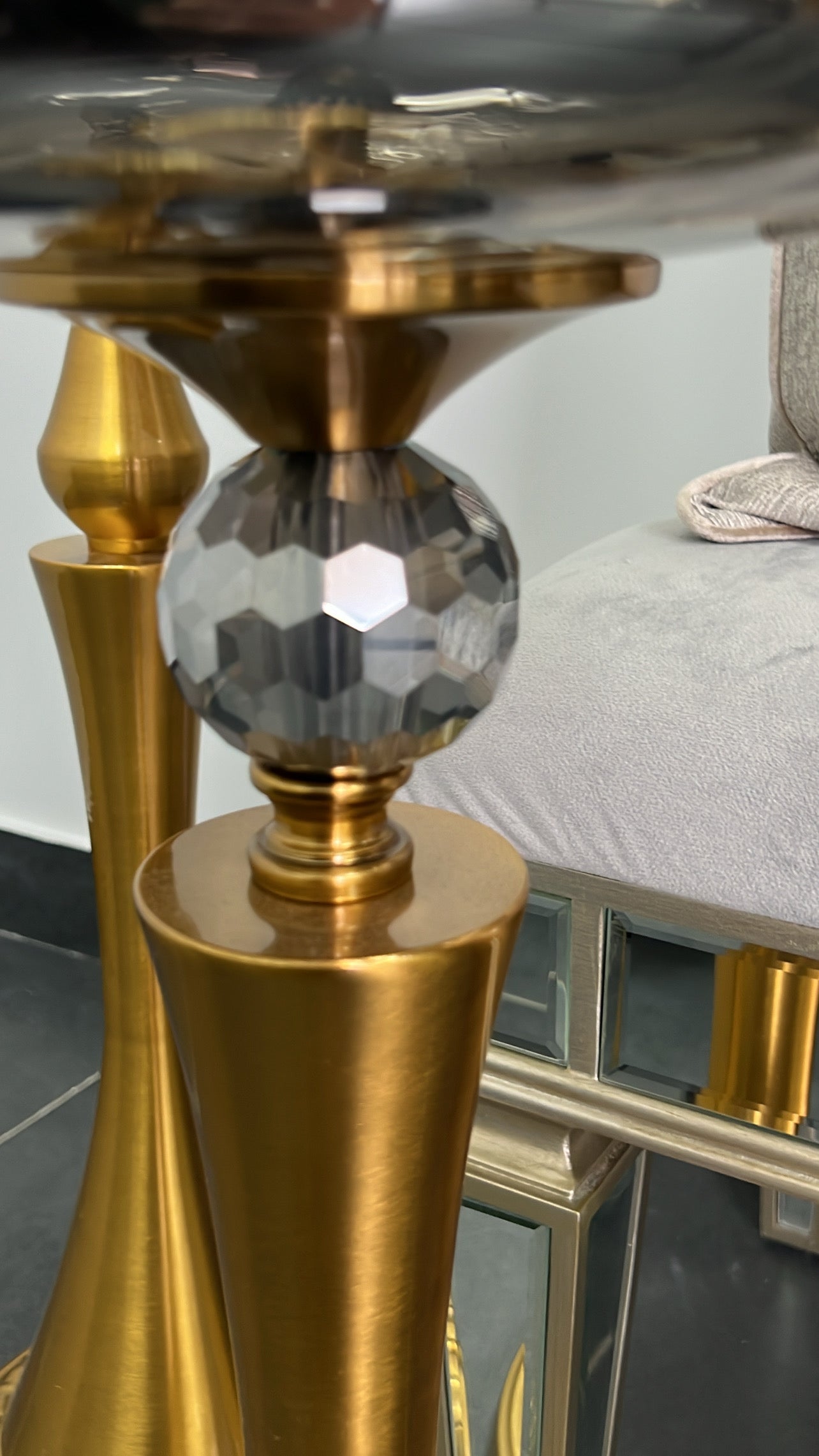 Adonis brass floor vase / hurricane - Luscious Homewares