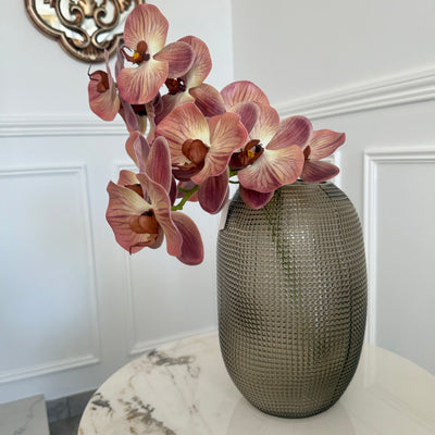 Burgundy brown real touch vein orchid - Luscious Homewares