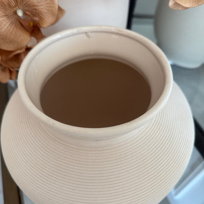 Ria Textured handmade beige vase