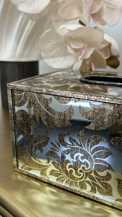 Botanical mirrored Tissue Box - Luscious Homewares