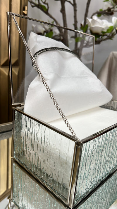 Waterfall silver tissue box - Luscious Homewares