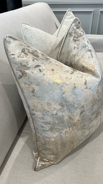 Nuvola gold and duck egg cushion - Luscious Homewares