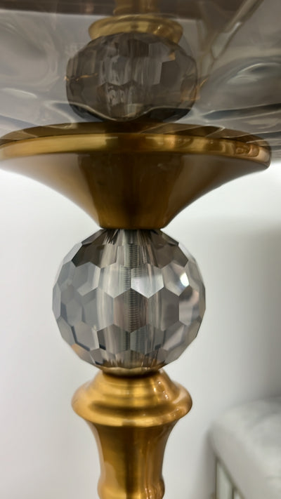 Adonis brass floor vase / hurricane - Luscious Homewares
