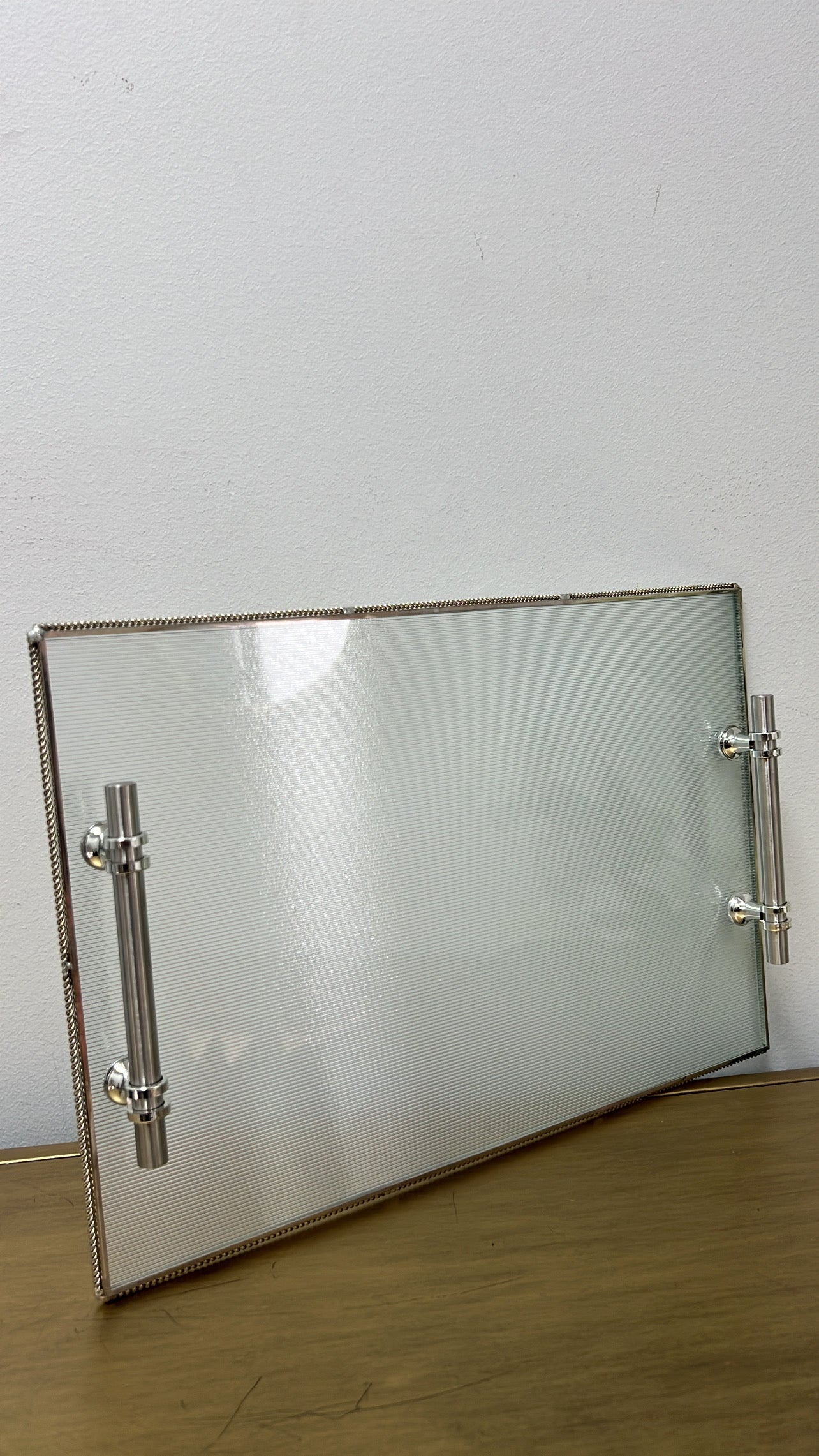 Dion Silver rim rectangle tray - Luscious Homewares