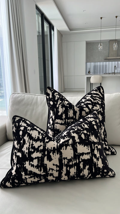 Livia black Cushion - Luscious Homewares