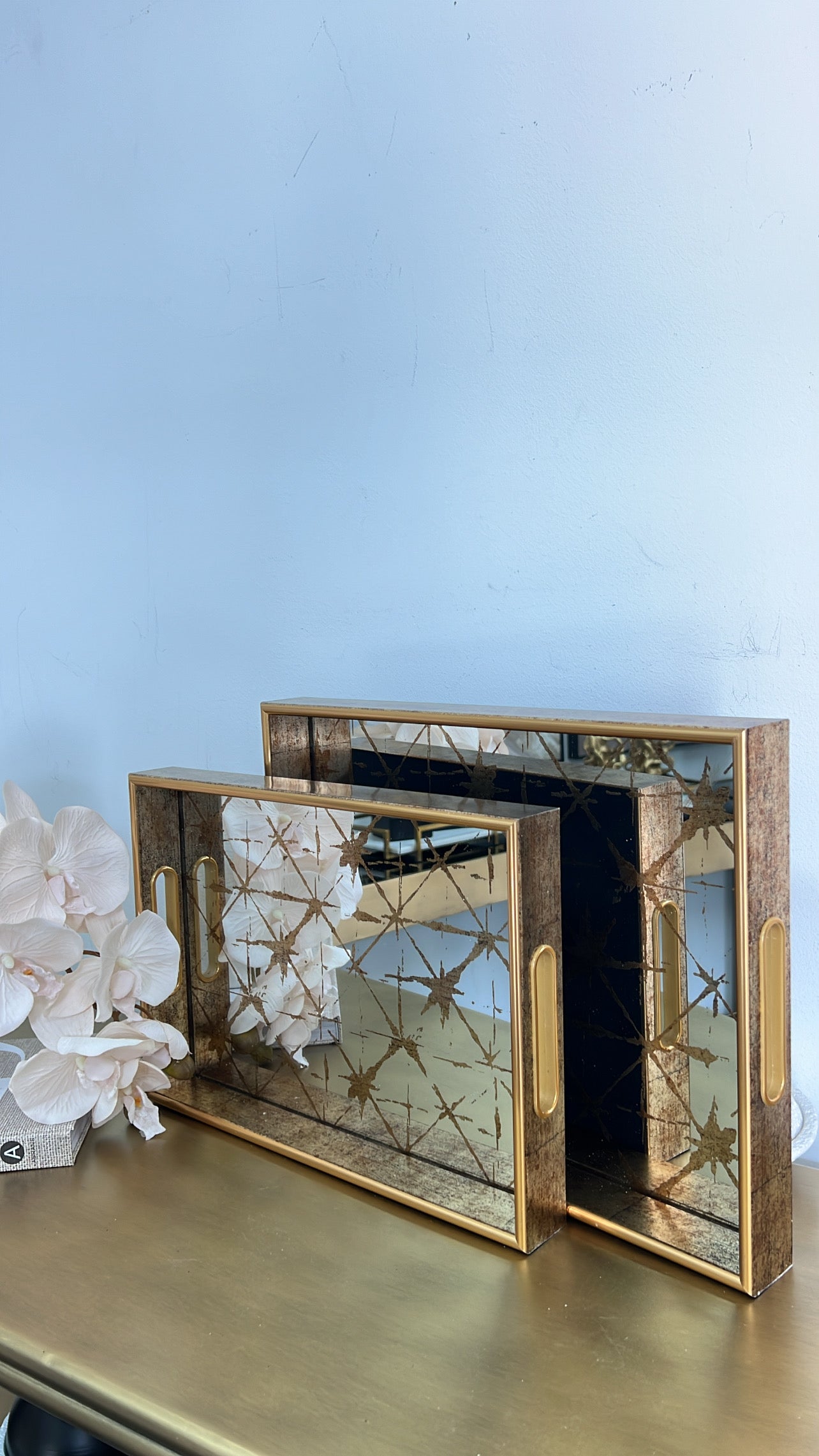 Starlight Serving gold tray set x2 - Luscious Homewares