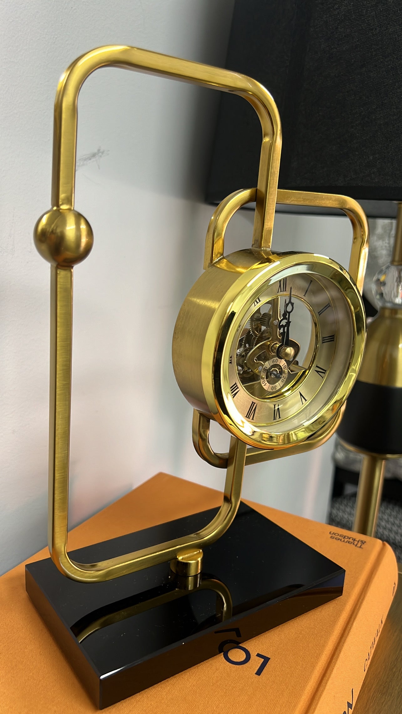 Gold brass clock - Luscious Homewares