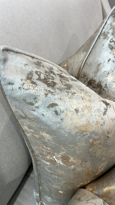 Nuvola gold and duck egg cushion - Luscious Homewares