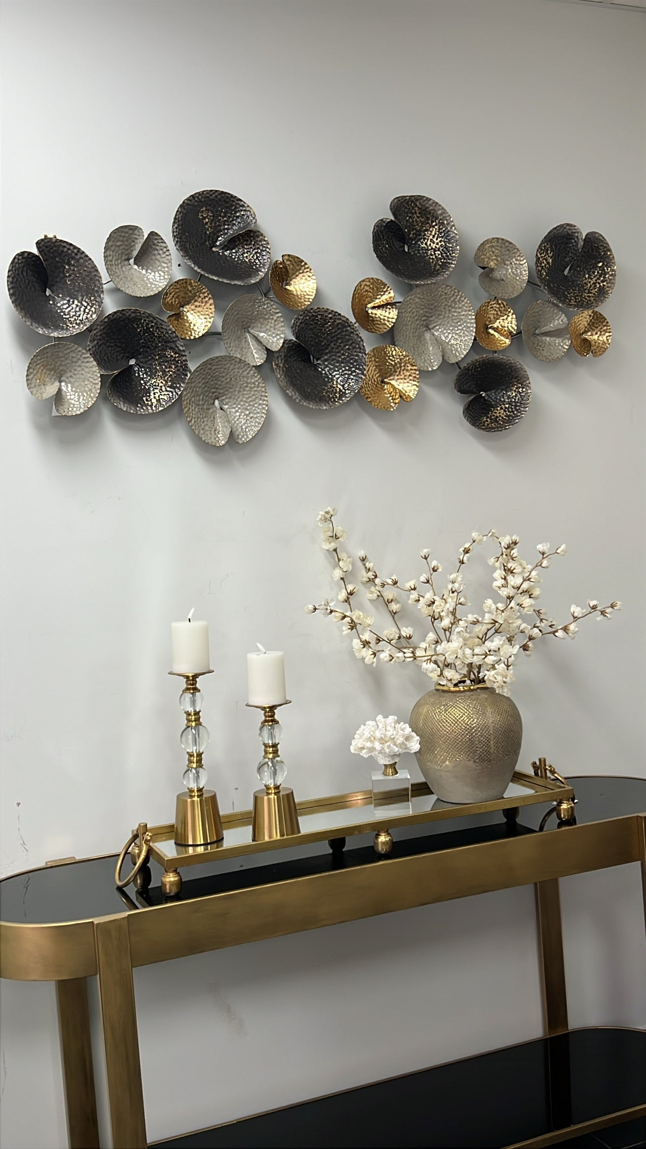 Laying lotus metal wall art - Luscious Homewares