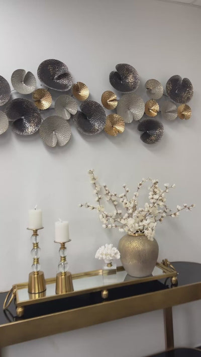 Laying lotus metal wall art