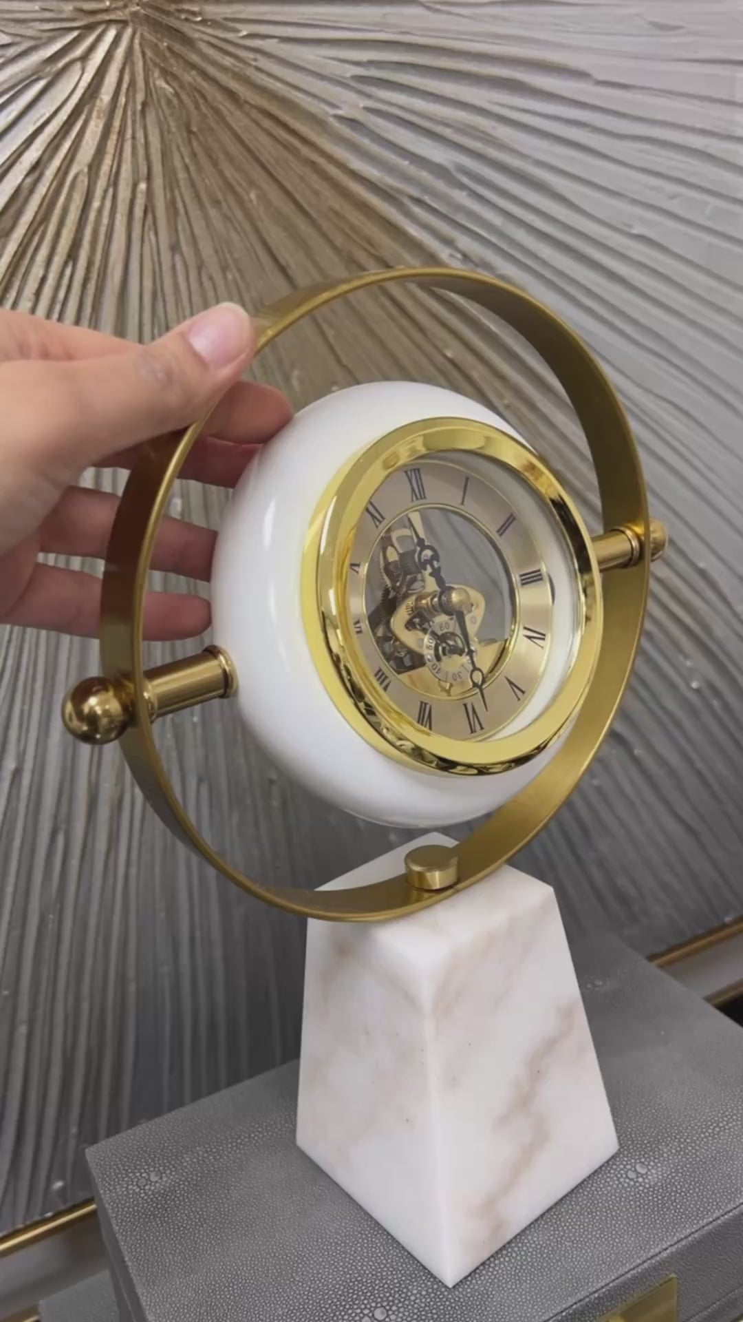 Marble stone clock